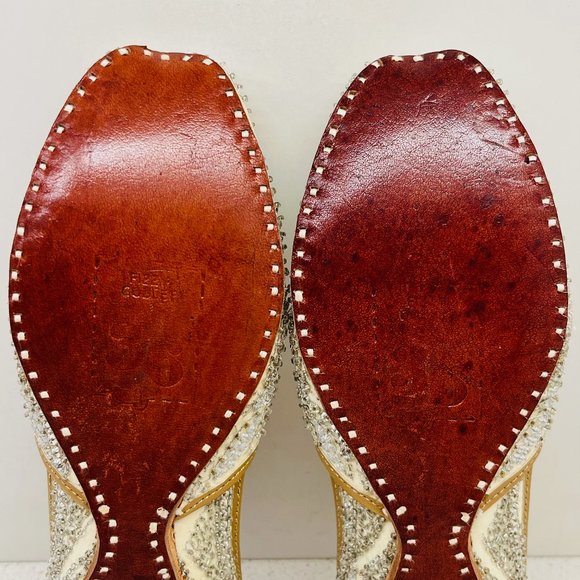 Embellished Cream and Silver Flats - Picture 5 of 16